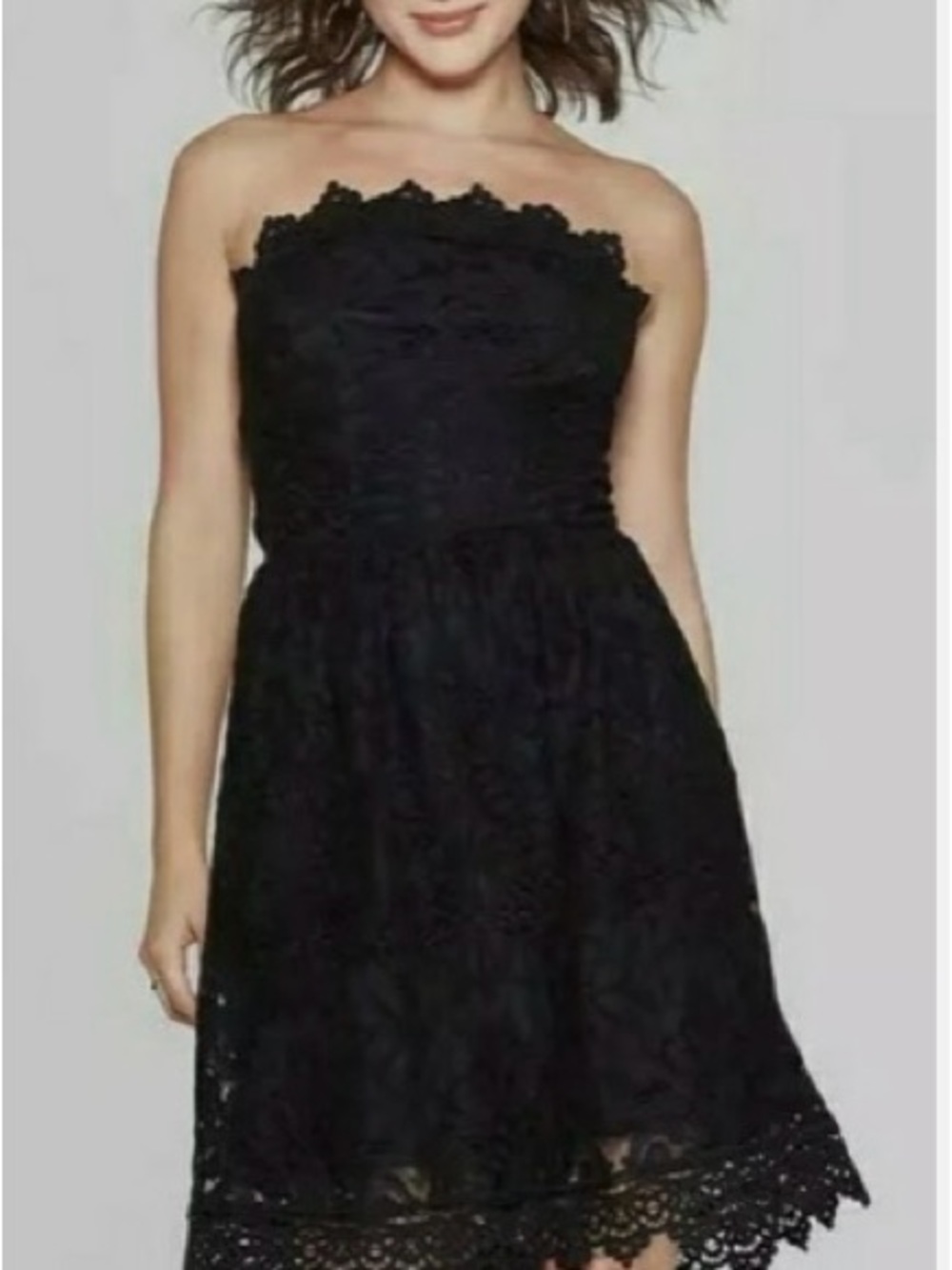 Strapless Black Lace Dress - Classic Evening Dress
